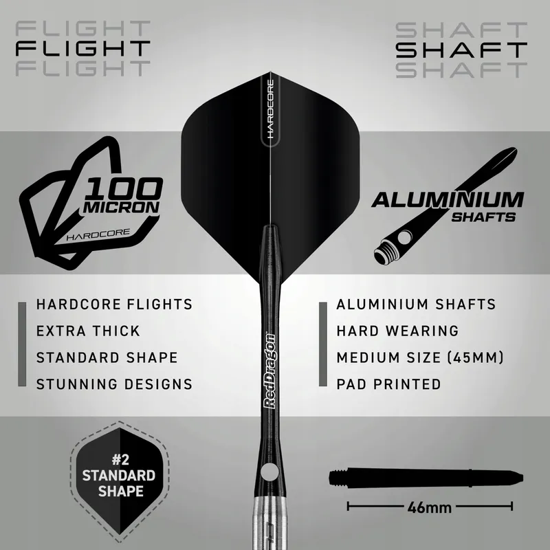 RED DRAGON Rat 1 32g Tungsten Dartset met Flights Shafts — foto 3
