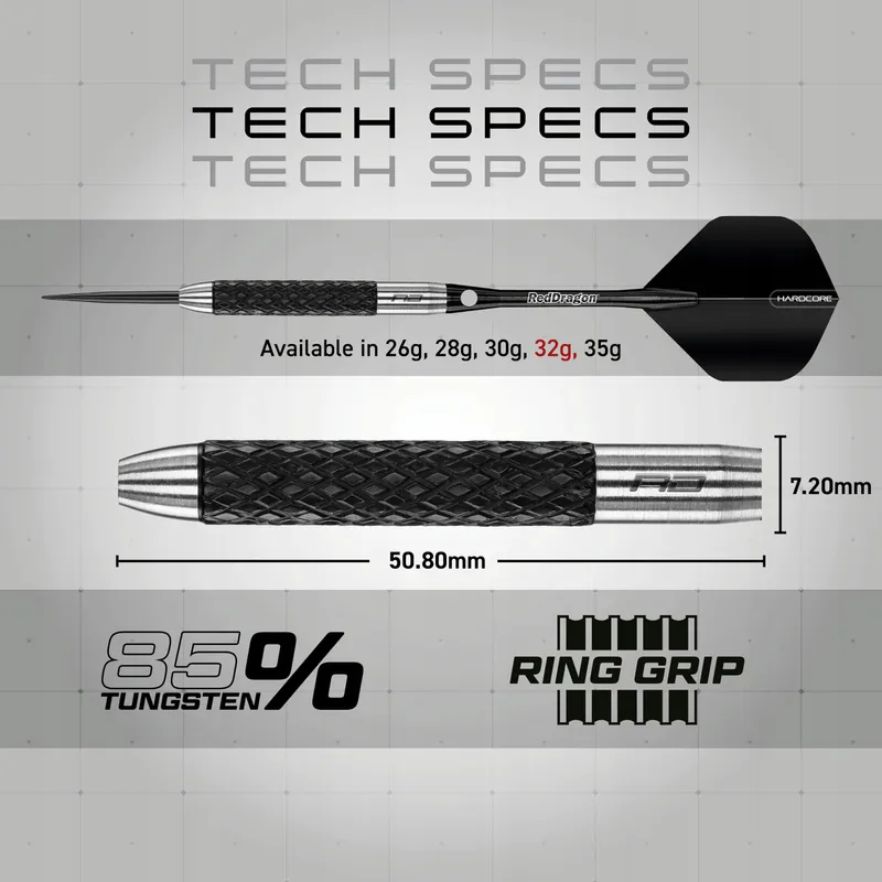 RED DRAGON Rat 1 32g Tungsten Dartset met Flights Shafts — foto 4
