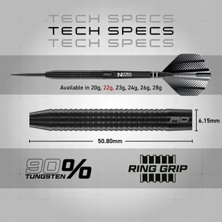 RED DRAGON Razor Edge Black Tungsten Dartpijlen 26g — miniatuur 4