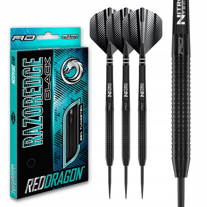 RED DRAGON Razor Edge Black Tungsten Dartpijlen 26g — foto 1