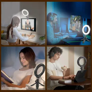 PULUZ Ringlicht 5 Inch Clip Statief Videoconferentie — miniatuur 7