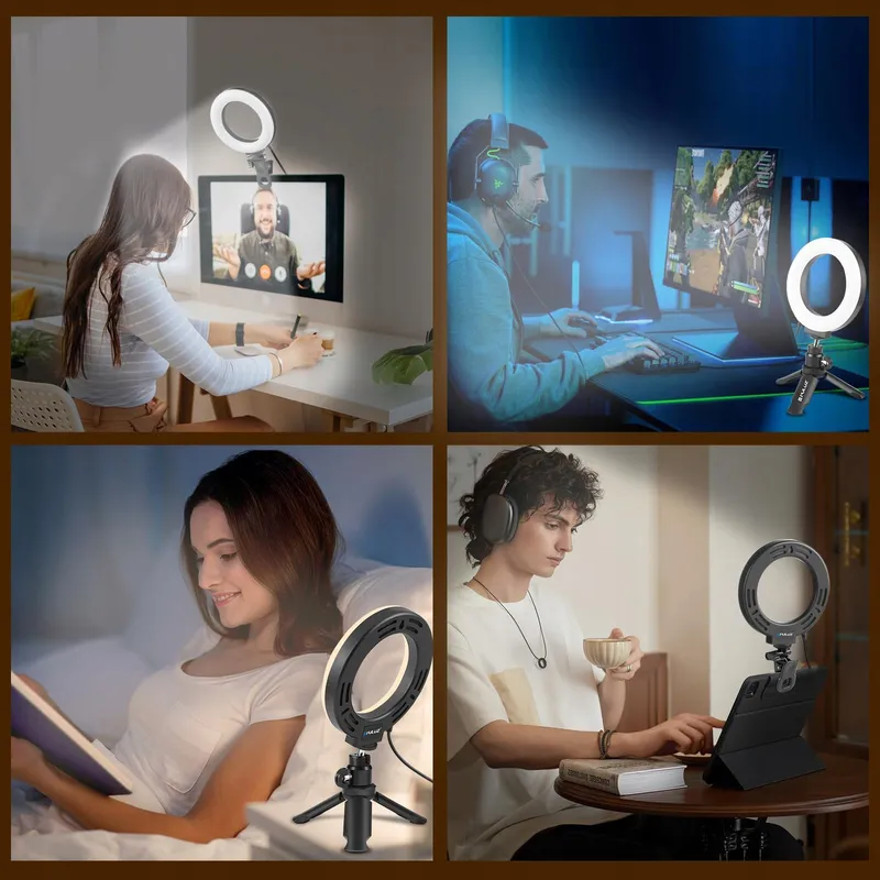 PULUZ Ringlicht 5 Inch Clip Statief Videoconferentie — foto 7