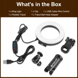 PULUZ Ringlicht 5 Inch Clip Statief Videoconferentie — miniatuur 8