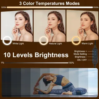PULUZ Ringlicht 5 Inch Clip Statief Videoconferentie — miniatuur 2