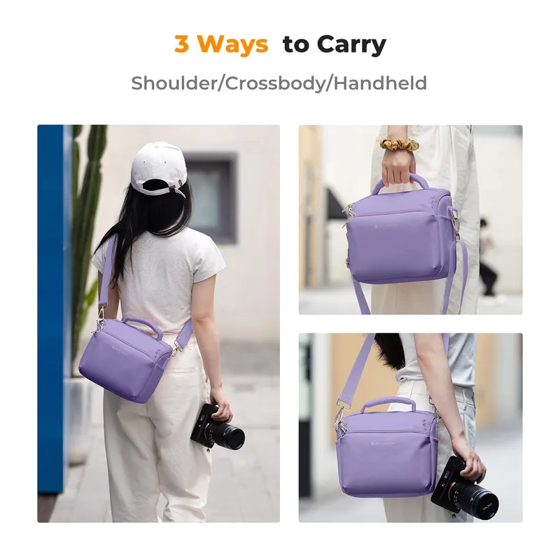 K&F CONCEPT Camera Sling Bag Schoudertas Fotografen Paars — foto 5