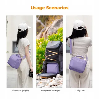 K&F CONCEPT Camera Sling Bag Schoudertas Fotografen Paars — miniatuur 8