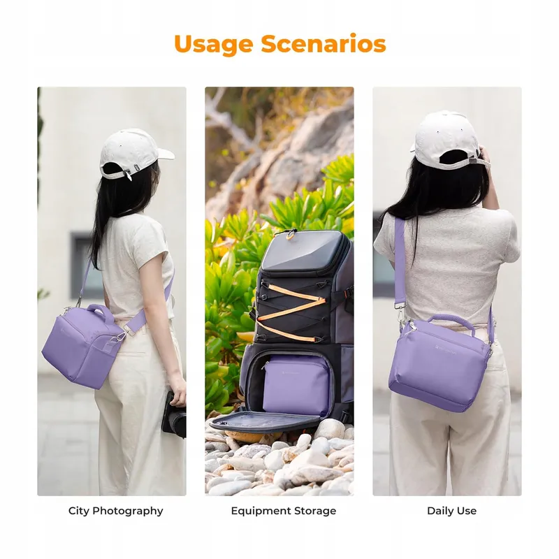 K&F CONCEPT Camera Sling Bag Schoudertas Fotografen Paars — foto 8