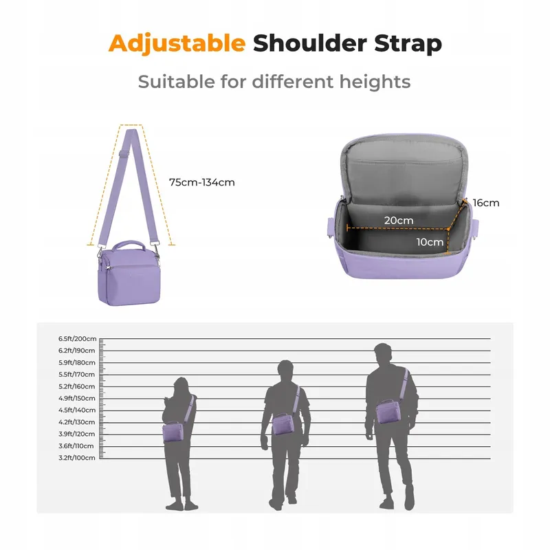 K&F CONCEPT Camera Sling Bag Schoudertas Fotografen Paars — foto 6