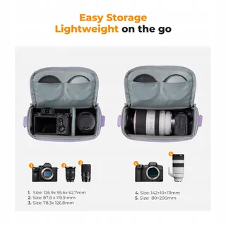K&F CONCEPT Camera Sling Bag Schoudertas Fotografen Paars — miniatuur 3