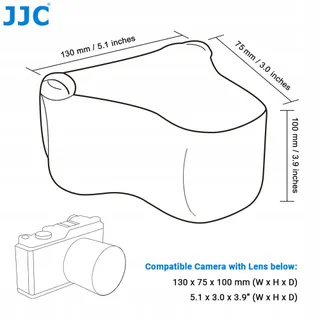 JJC Neopreen Cameratas Leica Q3 Q2 Q EOS R7 R10 tot 130x75x100mm — miniatuur 2