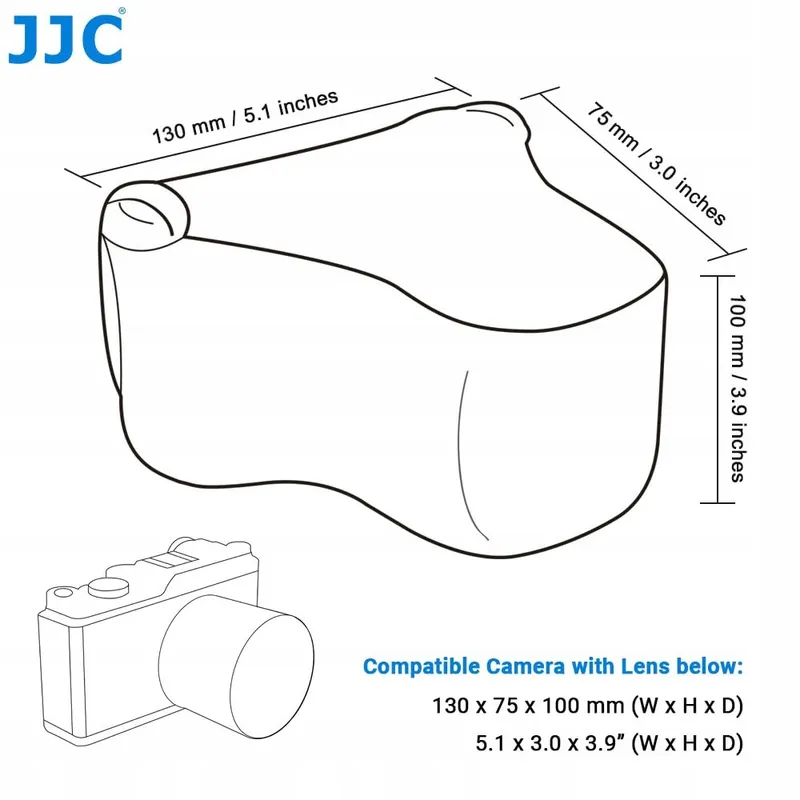 JJC Neopreen Cameratas Leica Q3 Q2 Q EOS R7 R10 tot 130x75x100mm — foto 2