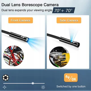 AMAILTOM Endoscoopcamera 1080P Dual Lens 4,3 Inch IP67 5m Kabel — miniatuur 2