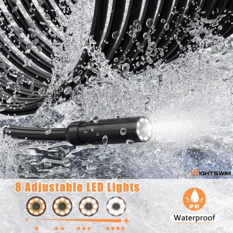 LIGHTSWIM Inspectiecamera HD 1080P 5m IP67 Waterdicht 8 LED — foto 5