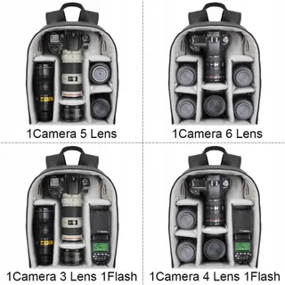 CADEN Camerarugzak Waterdicht Sony Canon Nikon Zwart — miniatuur 4