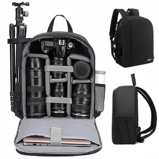 CADEN Camerarugzak Waterdicht Sony Canon Nikon Zwart — miniatuur 1