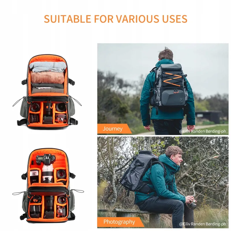 K&F CONCEPT Fotorugzak 32L Waterdicht Laptopvak — foto 4