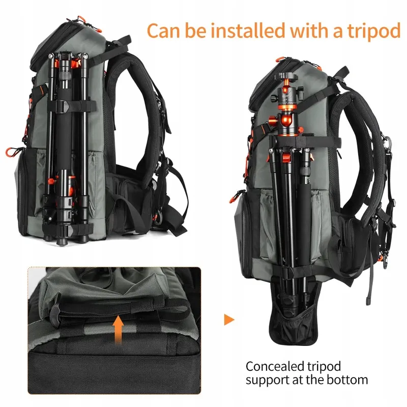 K&F CONCEPT Fotorugzak 32L Waterdicht Laptopvak — foto 5