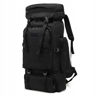 TOUYAKO Trekkingrugzak 80L Waterdicht Tactisch Militair Zwart — miniatuur 1
