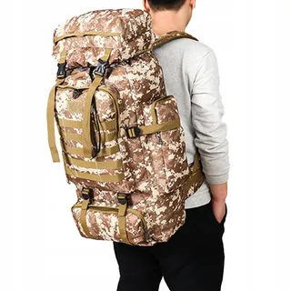 TOUYAKO Trekkingrugzak 80L Waterdicht Tactisch Militair Zwart — miniatuur 3