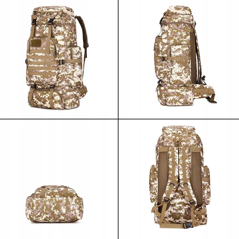 TOUYAKO Trekkingrugzak 80L Waterdicht Tactisch Militair Zwart — foto 4