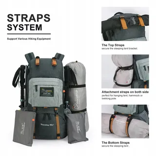 MOUNTAINTOP Trekkingrugzak 40L Wandelen Camping Reizen — miniatuur 6