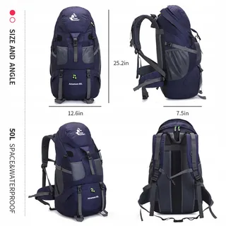 BSEASH Wandelrugzak 50L Licht Waterbestendig Outdoor — miniatuur 2