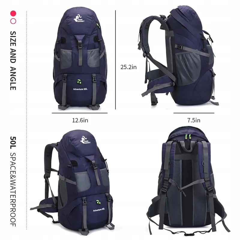 BSEASH Wandelrugzak 50L Licht Waterbestendig Outdoor — foto 2