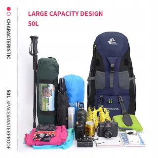 BSEASH Wandelrugzak 50L Licht Waterbestendig Outdoor — miniatuur 9
