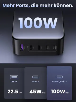 UGREEN Nexode USB C Oplader 100W 5-Poorts GaN PD MacBook iPad iPhone — miniatuur 5