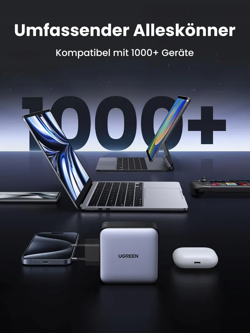 UGREEN Nexode USB C Oplader 100W 5-Poorts GaN PD MacBook iPad iPhone — foto 8
