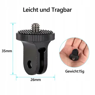 HSU Aluminium Statiefadapter 1/4 Inch Voor Insta360 Sony SJCAM Xiaomi — miniatuur 5