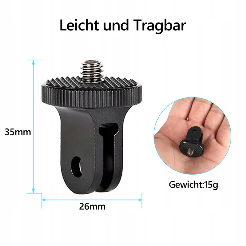 HSU Aluminium Statiefadapter 1/4 Inch Voor Insta360 Sony SJCAM Xiaomi — foto 5