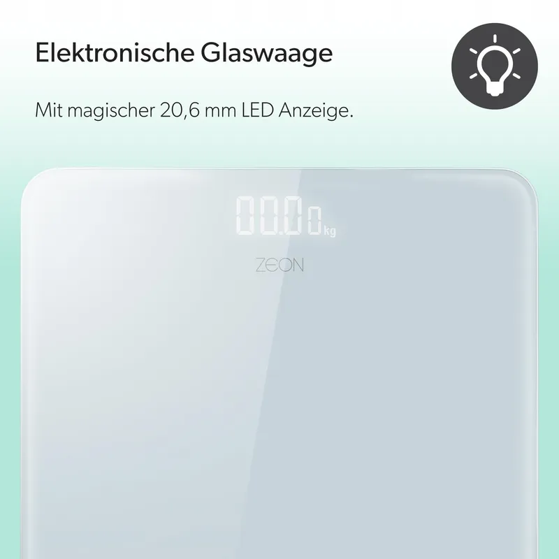 ZEON Elektronische Weegschaal Glas Precisie Wit — foto 2