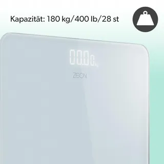 ZEON Elektronische Weegschaal Glas Precisie Wit — miniatuur 3