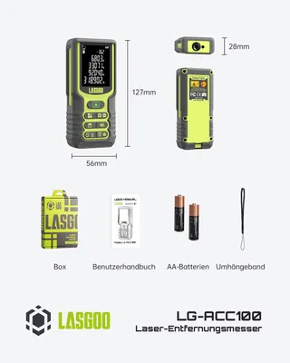 LASGOO Laserafstandsmeter 100m LCD Hoeksensor — miniatuur 7