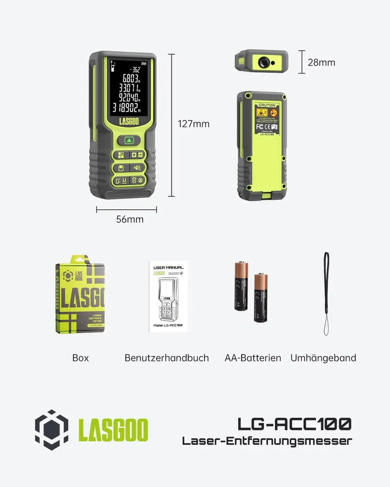 LASGOO Laserafstandsmeter 100m LCD Hoeksensor — foto 7