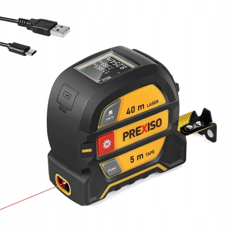PREXISO Laser Afstandsmeter 40m LCD Multifunctioneel met Meetlint 5m — foto 1
