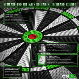 CYEE LIFE Elektronisch Dartbord ZD01J met Darts Accessoires — miniatuur 6