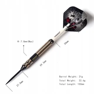CUESOUL Dragon Deluxe Stalen Darts 21g Messing Professioneel — miniatuur 2
