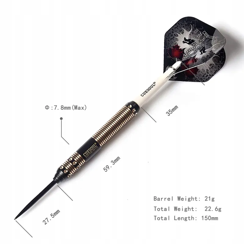 CUESOUL Dragon Deluxe Stalen Darts 21g Messing Professioneel — foto 2