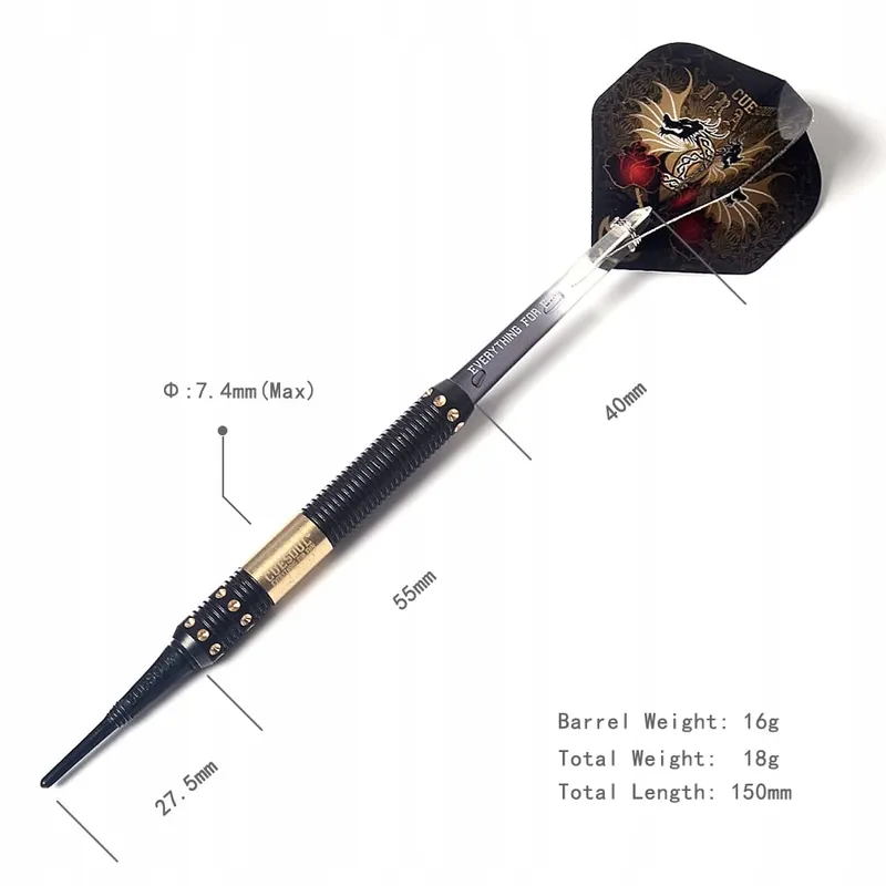 CUESOUL Dragon Deluxe Soft Darts Set 16g Luxe Etui — foto 2