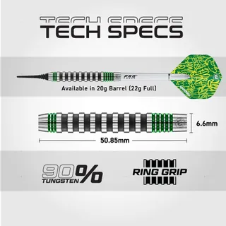 WINMAU Advance 500 Groen Softtip Wolfraam 22g Professioneel — miniatuur 4