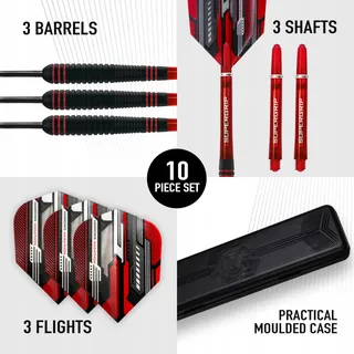 ACE Rubberen Zwarte Dartset Staal met Etui 20g 22g 24g 26g — miniatuur 3