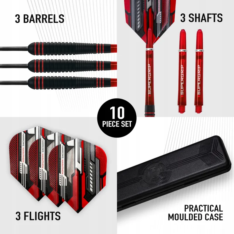 ACE Rubberen Zwarte Dartset Staal met Etui 20g 22g 24g 26g — foto 3
