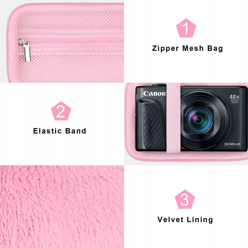CANBOC Cameratas Canon PowerShot SX740 SX730 SX720 SX620 G7X Roze — foto 5