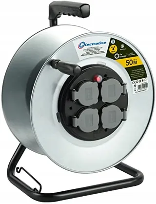 ELECTRALINE Metalen Kabelhaspel 4 Aansluitingen IP44 Zonder Kabel — miniatuur 3