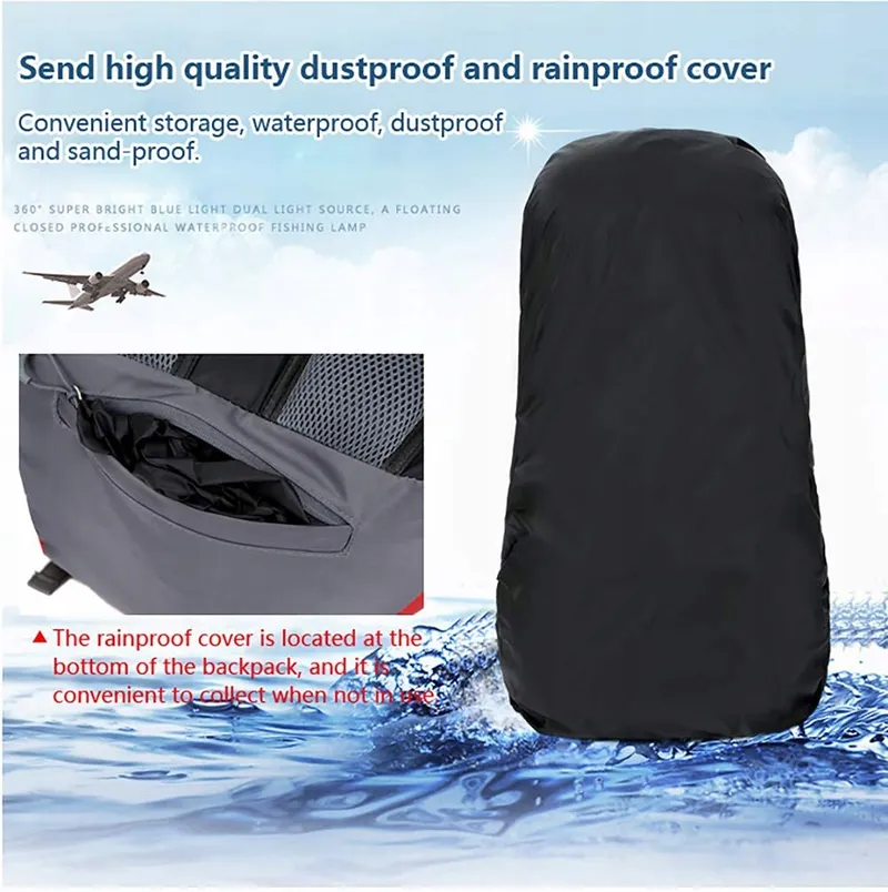 BSEASH Wandelrugzak 60L Waterdicht met Regenhoes Outdoor — foto 6