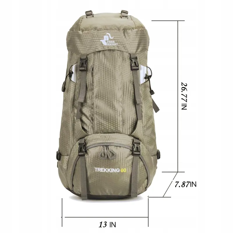 BSEASH Wandelrugzak 60L Waterdicht met Regenhoes Outdoor — foto 4