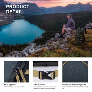 MOUNTAINTOP Wandelrugzak 35L Licht Unisex Voor Wandelen Camping — miniatuur 3