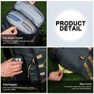 MOUNTAINTOP Wandelrugzak 35L Licht Unisex Voor Wandelen Camping — miniatuur 6